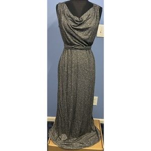 SOPHIE MAX Size M Medium Black Gray Stretch Maxi Dress